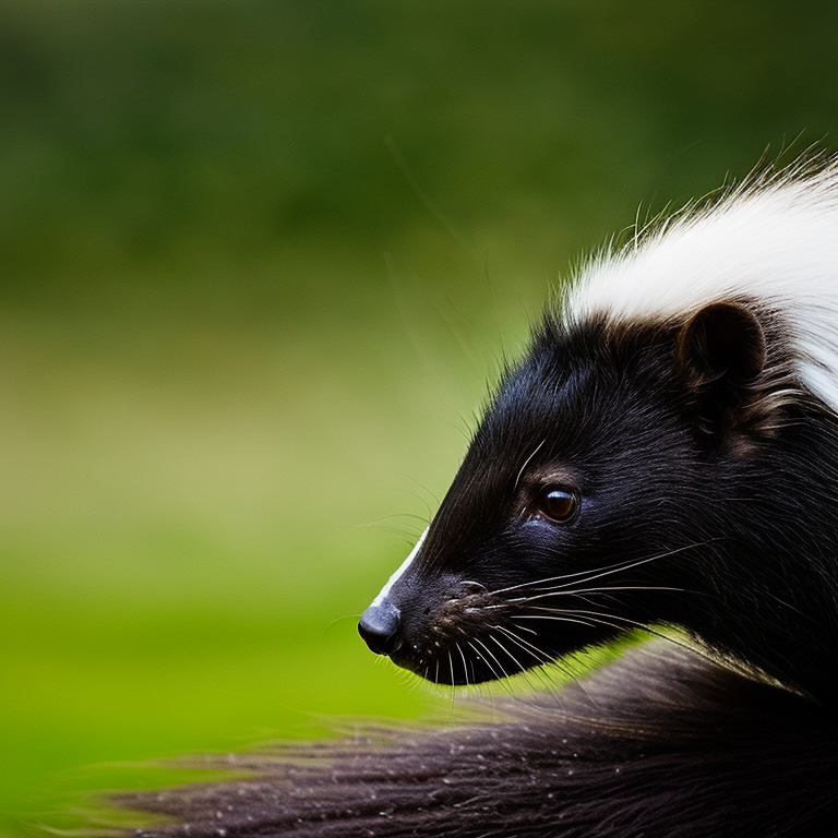 A picture of a skunk
